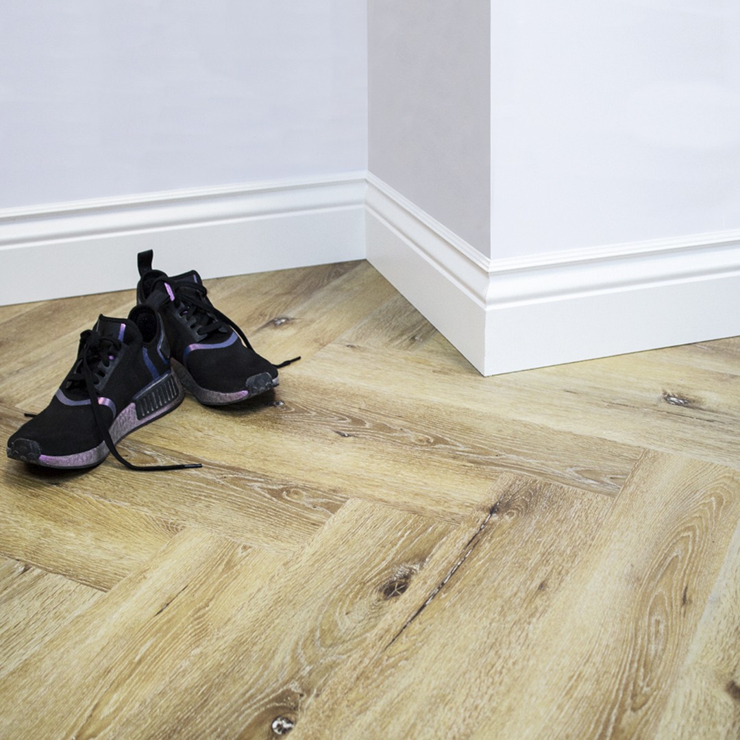 Waterproof Wood Finish Parquet in Herringbone Pattern for sale in Abu Dhabi | Dubai | UAE | Best quality floor coverings and affordable prices